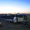 羽田空港,スカイマーク521便,夕暮れの富士山