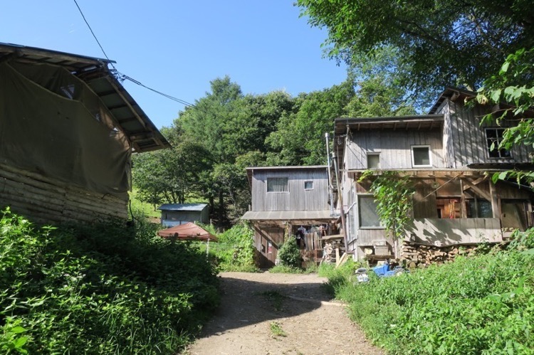 ガタガタ道の先に山小屋が現れた。