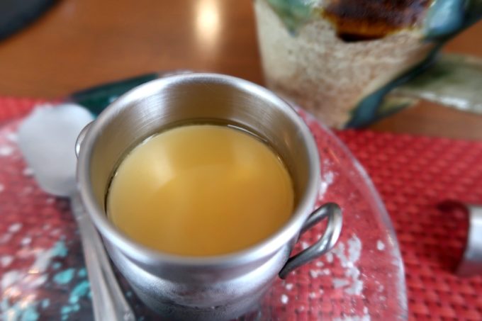 那覇・久茂地「Cucina Naha（クッチーナナハ）」食後の冬瓜シロップのプリンとドリンク