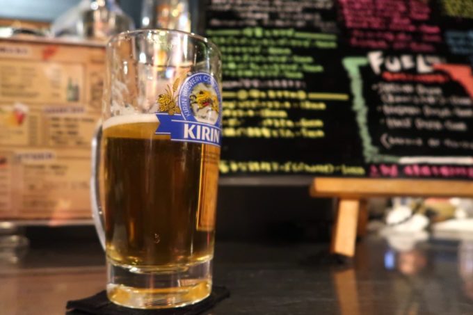 川崎「ハードロック居酒屋Fuel（フュエル）」樽生のビールはハートランドだった（ジョッキ、650円）