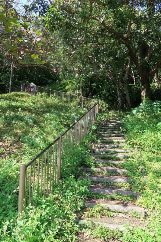 沖縄市「八重島公園」ピクニック広場に向かう階段