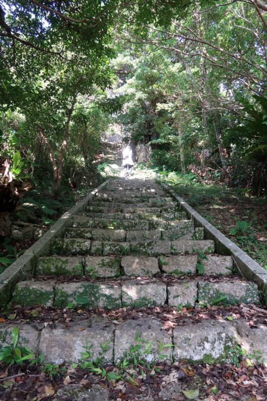 沖縄市「八重島公園」ピクニック広場から展望台に向かう階段