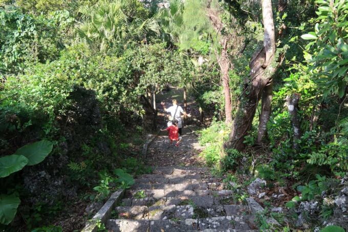 沖縄市「八重島公園」展望台から北側エリアに降りる階段