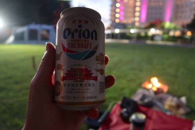 名護「沖縄サンコーストホテル」キャンプ場でいただくビールが美味しい