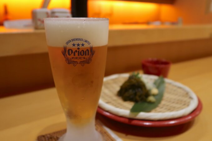 宮古島「小料理 縁の郷」ビールはオリオンドラフト（500円）