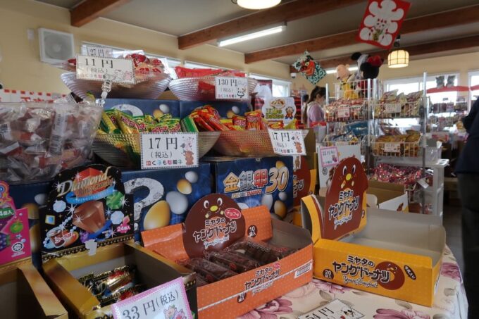 函館市陣川町「泣く子も駄菓子」ミヤタのヤングドーナツも！