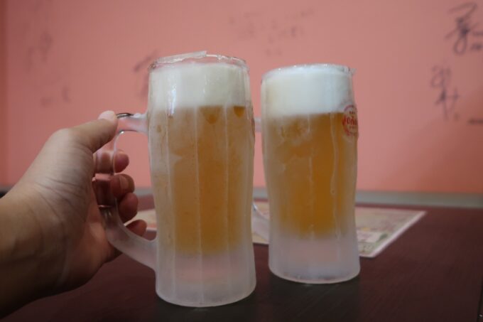 読谷村「ロータスキッチン」飲み放題のビール