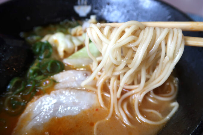 広島県世羅町「らーめん 一斗」せら味噌らーめんの麺