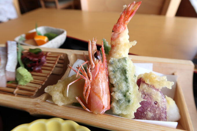 うるま市「創作和食 真」ランチの真 shin 御膳の天ぷら