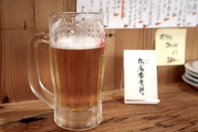 那覇市「松尾香辛料」ビールはオリオン生（400円）だった