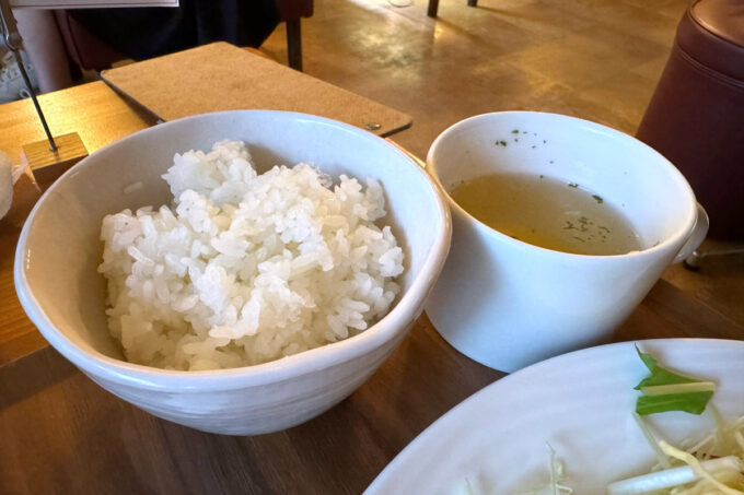 福岡市「喫茶コティー（Cotty）」日替わりのごはんとスープ