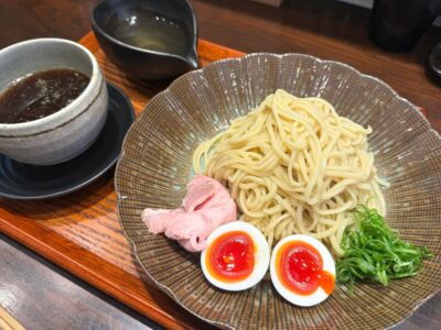 東京都葛飾区金町「ramen club トトノエ」味玉 昆布水つけそば（1400円）